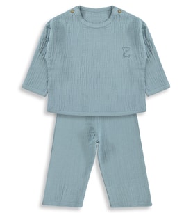 Civil Baby Ayıcık Baskılı 6-18 Ay Takımı - Mavi