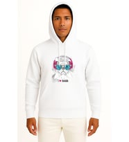 Kapüşonlu Funny Dog With Eyeglasses And Headphones Göğüs Tasarımlı Unisex Sweatshirt