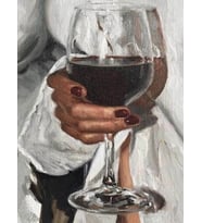 Bir Kadeh Sayılarla Boyama Seti 40x 50 cm (Tuvale Gerili)