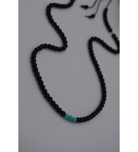 STONEAGE JEWELLERY Turkuaz ve Oniks Taşlı Metalsiz Kolye (Altın / Dore)
