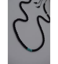 STONEAGE JEWELLERY Turkuaz ve Oniks Taşlı Metalsiz Kolye (Altın / Dore)