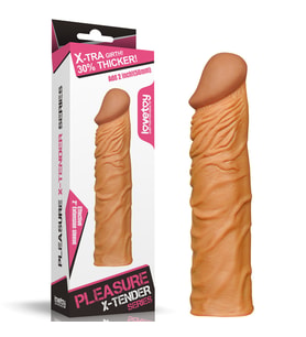 Lovetoy X-tra 5 CM Dolgulu Realistik Uzatmalı Penis Kılıfı