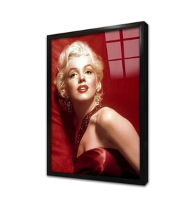 Renkli Marilyn Monroe Çerçeveli Cam Tablo