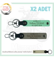 Hız Aşıkları İçin, İsim Plaka ve A Rh (-) Kan Grubu Yazılı Hediyelik x2 Anahtarlık, Kül Gri-Yeşil-SK