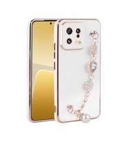 Xiaomi Mi 13 Kılıf El Tutamaçlı Kamera Korumalı Zore Taka Silikon Kapak (Beyaz)