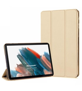 Microsonic Samsung Galaxy Tab A8 X200 Kılıf Slim Translucent Back Smart Cover Gold