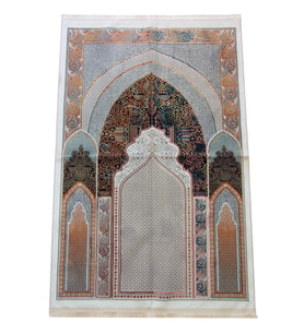Geleneksel Desenli Hediyelik Halı Tipi Dokuma Seccade Kahverengi