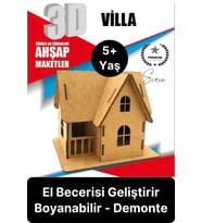 Özel Üretim 3 Boyutlu Minyatür Ham Ahşap Maket Boyanabilir Eğitici Öğretici Motor Beceri Hobi Oyun