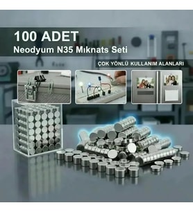 100 lü 8x3mm Yuvarlak Neodyum Mıknatıs