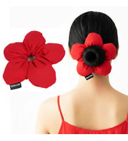 Woodycord El Yapımı Kırmızı Pofuduk Scrunchie Topuz Tokası
