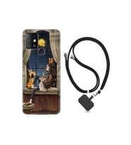 Infinix Hot 9 Kılıf Desenli Silikon Boyun Askılı Ananas Camera Glass 1358