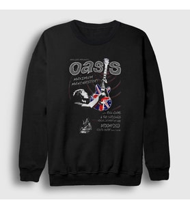 Presmono Unisex Siyah Guitar Oasis Sweatshirt 100151tt
