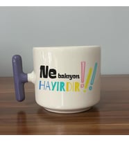 Ne Bakıyon Hayırdır Baskılı Mor Kulplu T Kupa