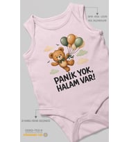 Panik Yok, Halam Var! Sıfır Kol Bebek Zıbını %100 Pamuk