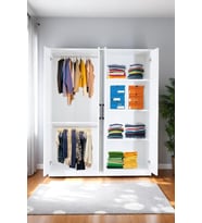 4 Kapılı Beyaz Gardırop Dolap T-900 120 X 174 X 45