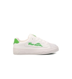 United Colors Of Benetton Beyaz Yeşil Bağcıklı Kadın Sneaker BNI-10102 Z