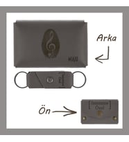 Kül Gri, Müzik Aşıklarına, Kişisel Dokunuşlu İsme Özel Cüzdan ve Anahtarlık Set, Romantik Hediye