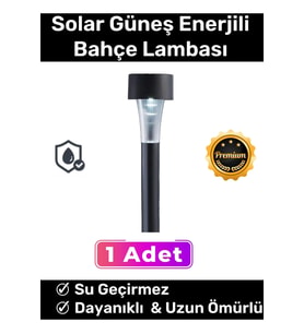 Premium Kablosuz Su Geçirmez Dayanıklı Şık Solar Güneş Enerjili Bahçe Lambası Saplama 30cm 1 Adet