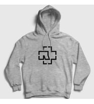 Presmono Unisex Gri Logo Rammstein Kapüşonlu Sweatshirt 105670tt (Gri)