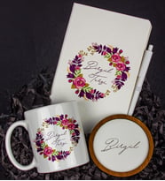 Kişiye Özel Defter Kalem Kupa Ve Bardak Altlığı Hediye Seti 103808 (Model 1)
