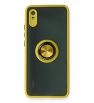 Redmi 9A Kılıf Montreal Yüzüklü Silikon Kapak - Sarı