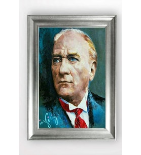 Gümüş Çerçeveli Atatürk Tablo cv937