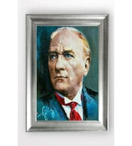 Gümüş Çerçeveli Atatürk Tablo cv937