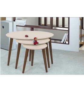 Zigon OSM 11822 Model Kayın Torna RETRO ayak Parlak Krem ceviz  Lake Boya El Yapı