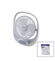 USB 7 İNÇ- 20CM MASA ÜSTÜ FAN VANTİLATÖR IŞIKLI 5W 180 DERECE 3 KADEME HIZ - 3 PERVANE STAND=24.8X30.5X8CM AUFN-01 (5343)