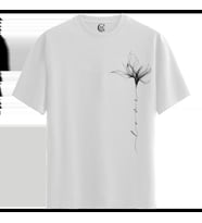 Ethereal Flower - %100 Pamuklu Kadın Beyaz Tişört - Premium Quality (Siyah - Beyaz)