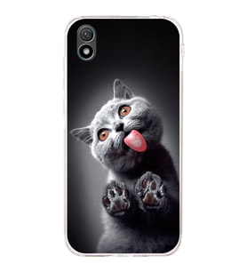 PrintiFy Huawei Y5 2019 ile Uyumlu Kedi 2 Kamera Korumalı Şeffaf Kılıf
