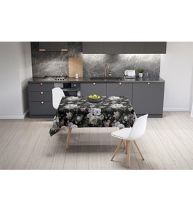 Adawall Home Siyah Çiçek Masa Örtüsü 160x220CM