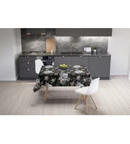 Adawall Home Siyah Çiçek Masa Örtüsü 160x220CM