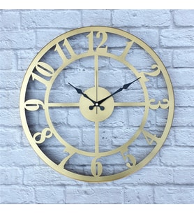 Markakanvas Metal Duvar Saati  ( Çap 50 cm -Çap 80 cm ) (Altın)