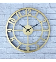 Markakanvas Metal Duvar Saati  ( Çap 50 cm -Çap 80 cm ) (Altın)