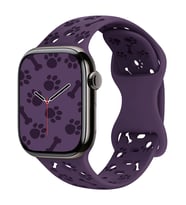 Apple Watch 10/11 42mm-38/40/41mm Kordon Kabartmalı Gonca Kiraz Silikon Kordon 2 (Mor)