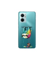 Redmi Note 11E ile Uyumlu Splash Tembel Hayvan Tasarımlı Şeffaf Silikon Kılıf