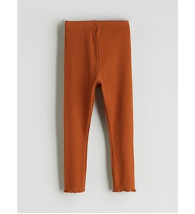 LCW ECO Kahverengi Beli Lastikli Basic Kız Bebek Tayt
