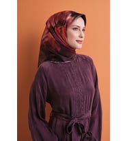 Armine Çiçek Desenli Sura İpek Eşarp 9603DS
