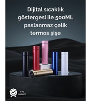LED Sıcaklık Ölçerli 250 ml Yalıtımlı Termos Şişe