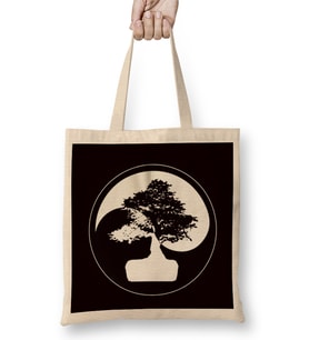 Bonsai Tree Yin Yang Japanese Art Meditation Balance Yoga Bez Çanta Uzun Saplı