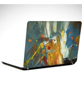 Turuncu Kırmızı Noktalar Soyut Laptop Sticker 14 inch (35X26CM)