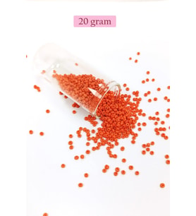 Dökme Cam Kum Boncuk (11/0) 2 mm - 20 Gram - Turuncu - BNC013
