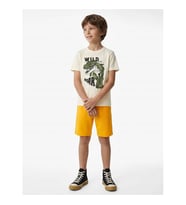 Koton Dinozor Baskılı Pamuklu Ekru Erkek Çocuk T-Shirt 6Skb10497Tk