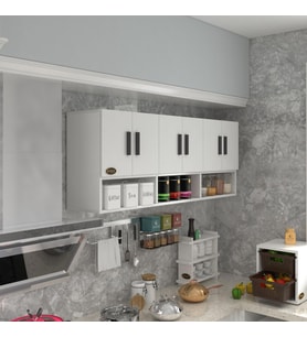 Kenzlife hazır mutfak vice byz 060*180*22 mutfak banyo dolabı kapaklı raflı (Karışık)