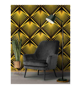 Dreamwall 3D Geometrik Yaprak Desenli Silinebilir Tekstil Duvar Kağıdı (Çok Renkli)