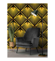 Dreamwall 3D Geometrik Yaprak Desenli Silinebilir Tekstil Duvar Kağıdı (Çok Renkli)