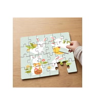 Sevimli Beyaz Tavşanlar Tasarımlı 24 Parça Ahşap Çocuk Puzzle MPK0524