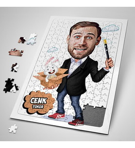 Kişiye Özel Hokkabaz Karikatürlü Puzzle