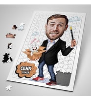 Kişiye Özel Hokkabaz Karikatürlü Puzzle